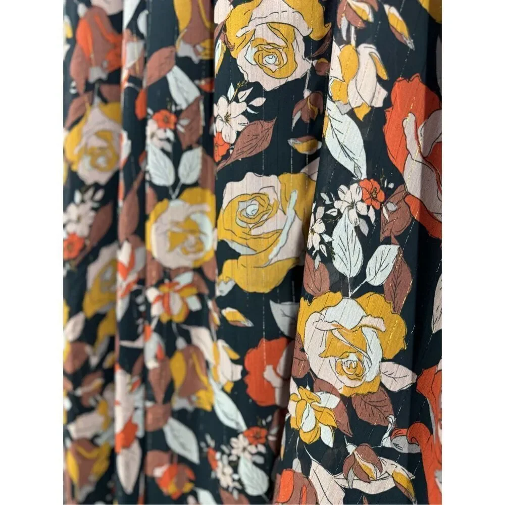 NWT Fate Womens Multicolor Floral Print Deep V-Neck Maxi Dress Size Small - Picture 11 of 12